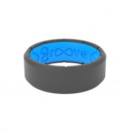 Groove Edge Silicone Ring - Deep Stone and Blue